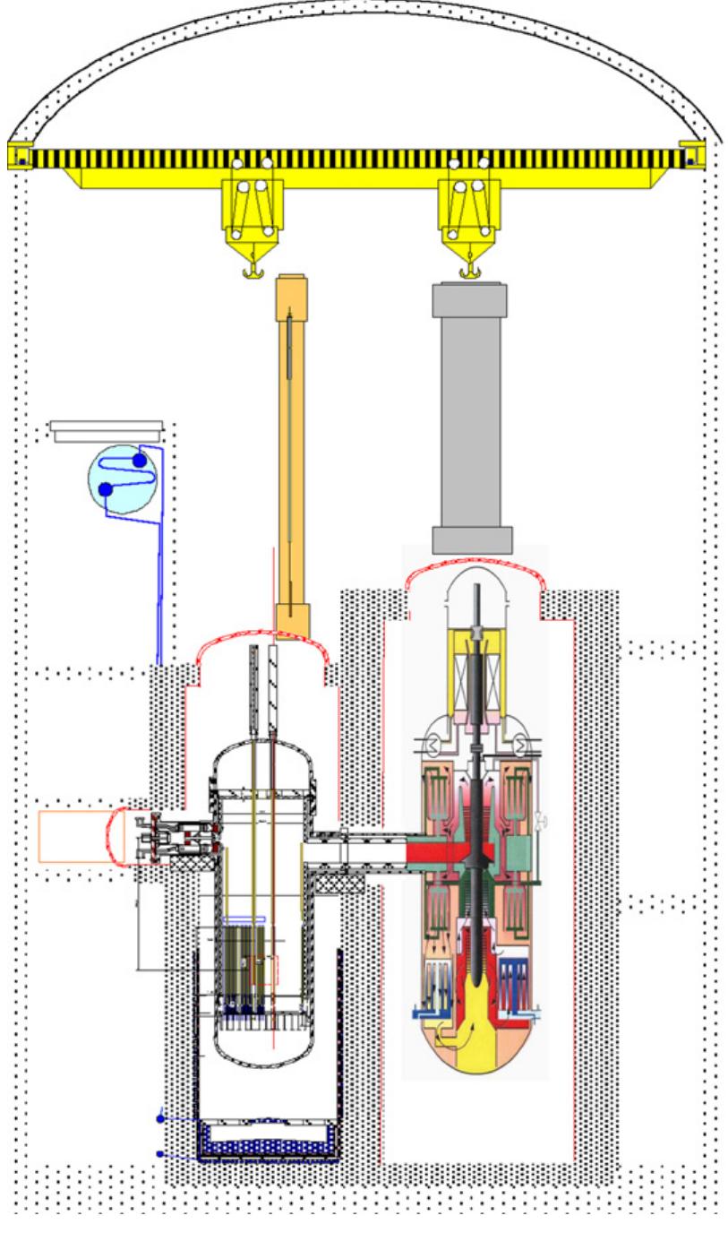 Proposed layout for a 600 mwth gfr with direct cycle.