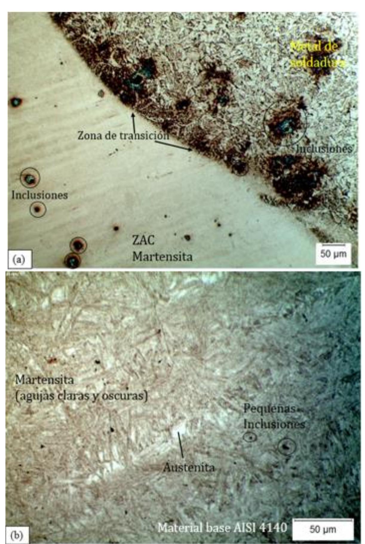 Color Ro1 Microstructure of the ro1 joint. a) microstructure of weld