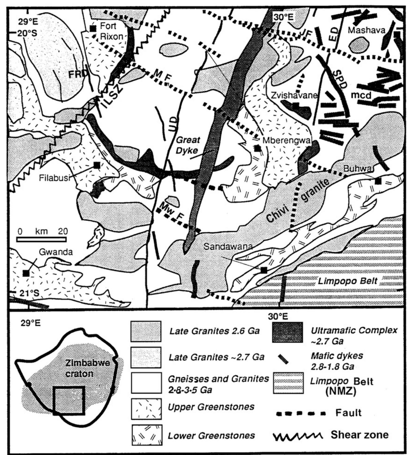 Dyke and structural interpretation map of the study area,