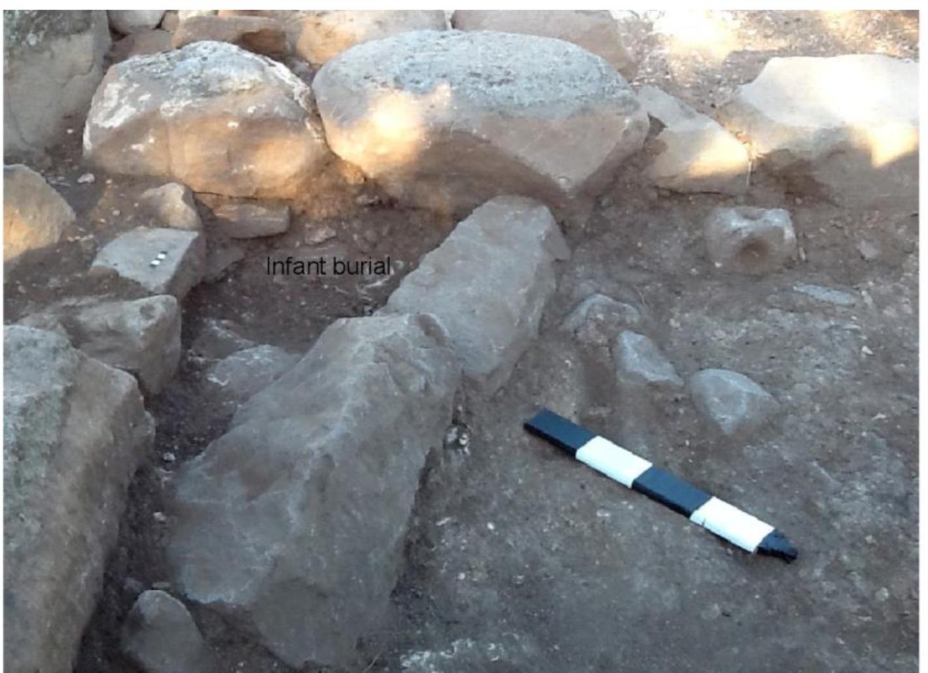 Supplementary Figure 34. Infant burial in the southwestern corner of Room 7 (2013). 