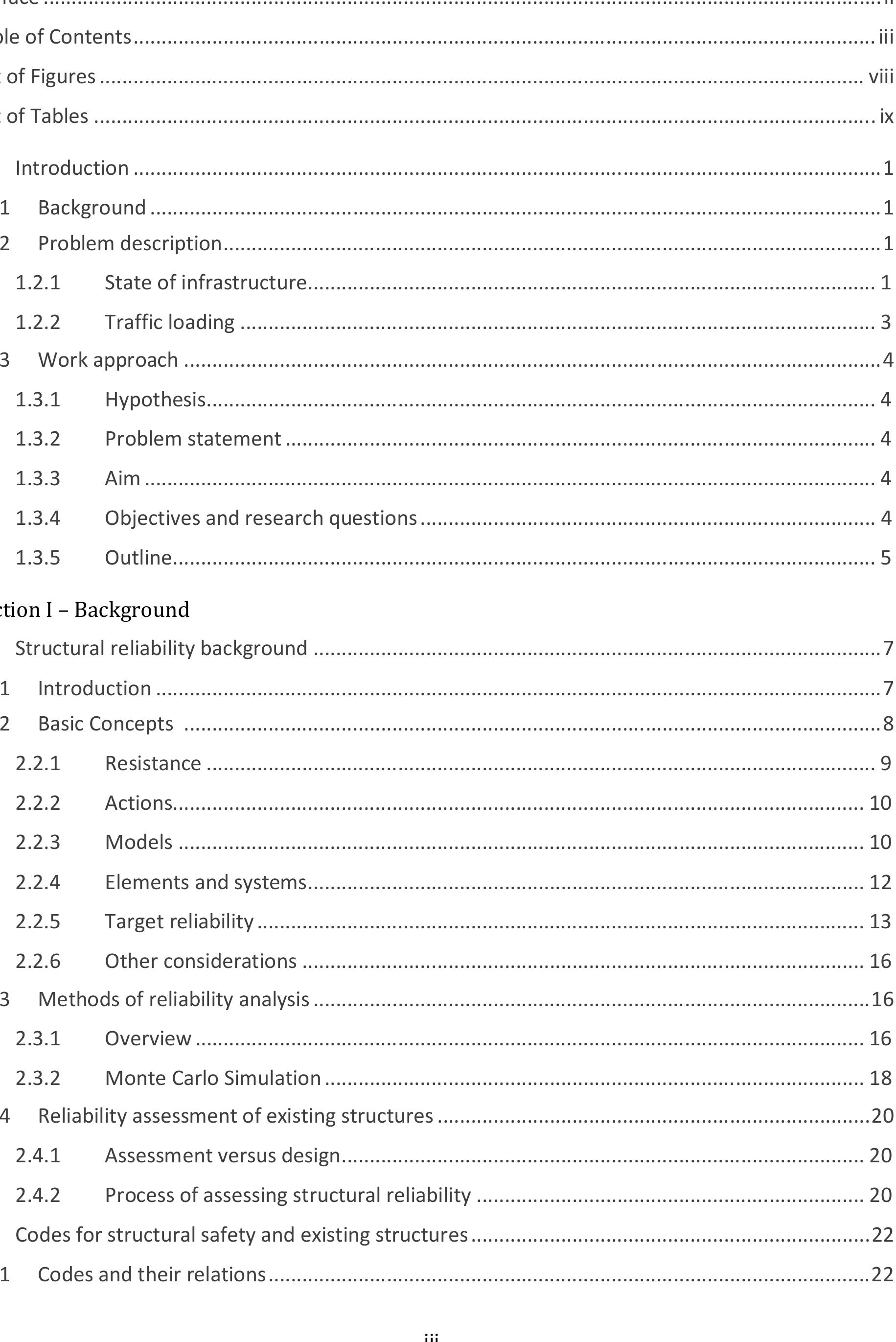 Table 1 - Structural reliability of existing city bridges