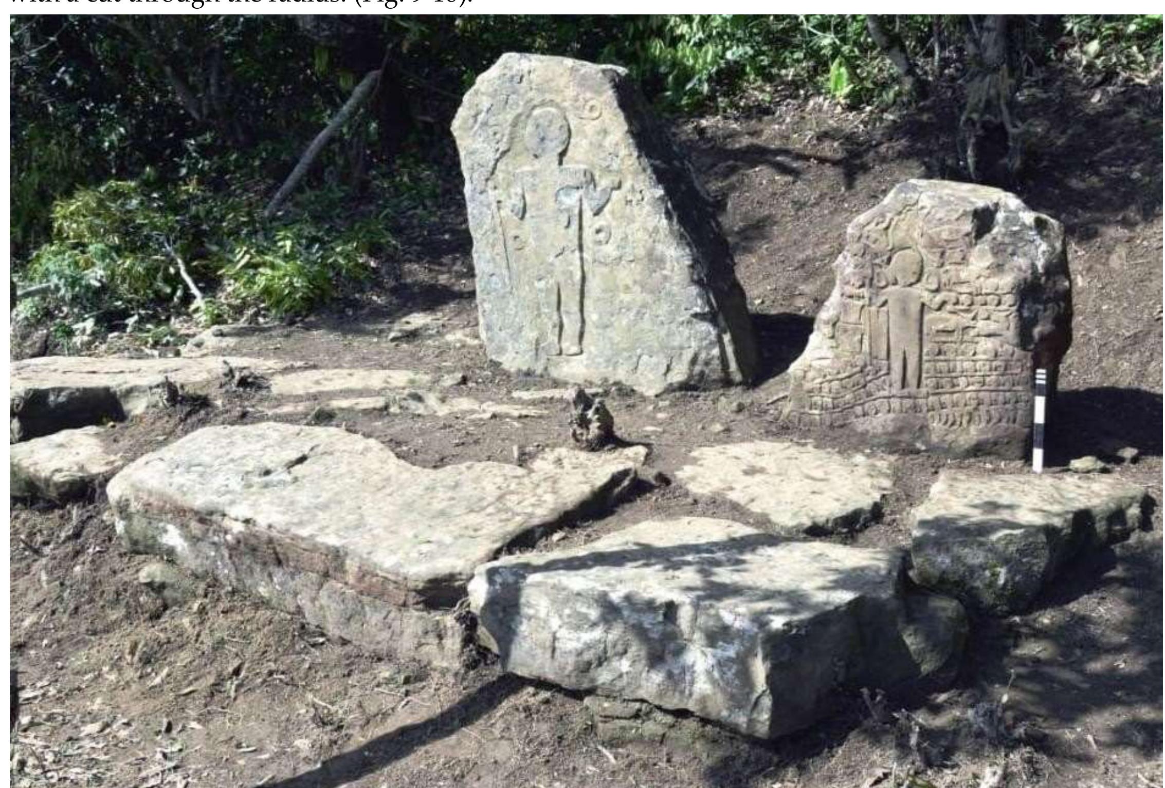 Fig. No. 9 A: General view of Menhir Site No.2 inside the village entrance, after cleaning 