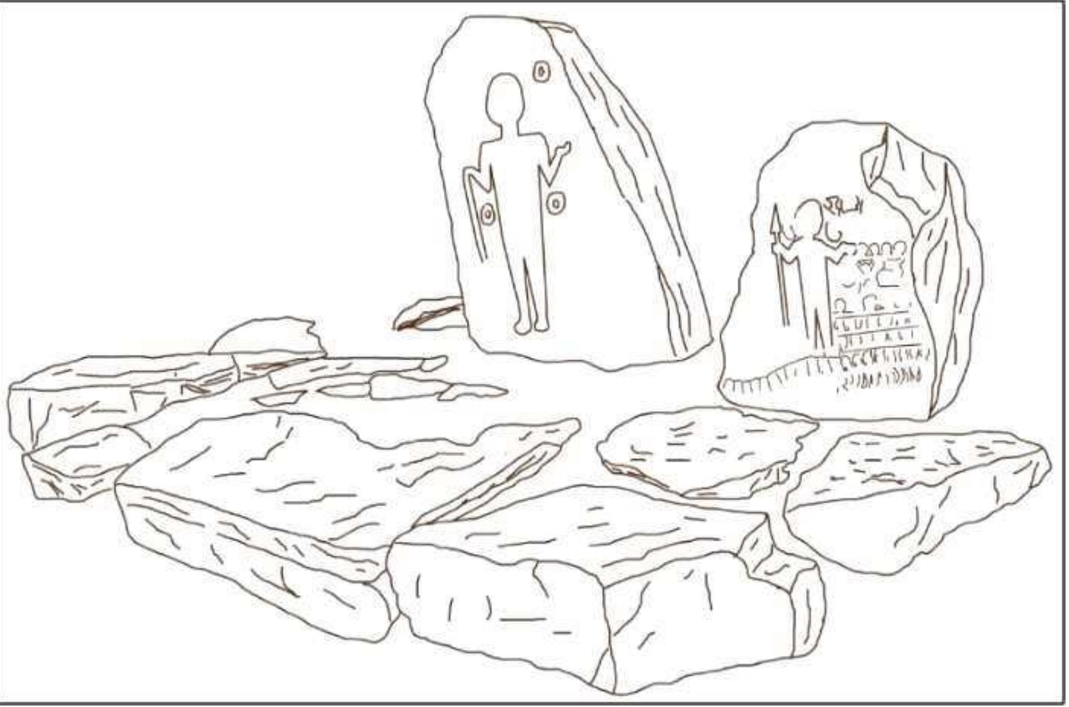Fig. No. 9 B: Menhir Site no.2 drawing, Vangchhia  
