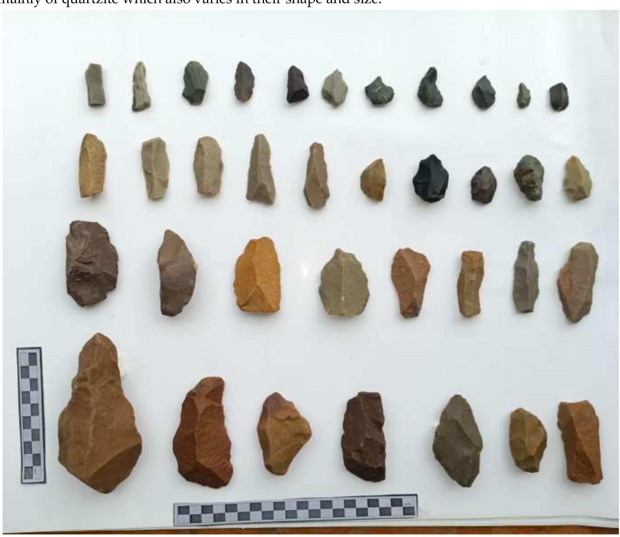 Fig. No. 08: Showing the Lithic artefacts of E.Ramapuram Site. 