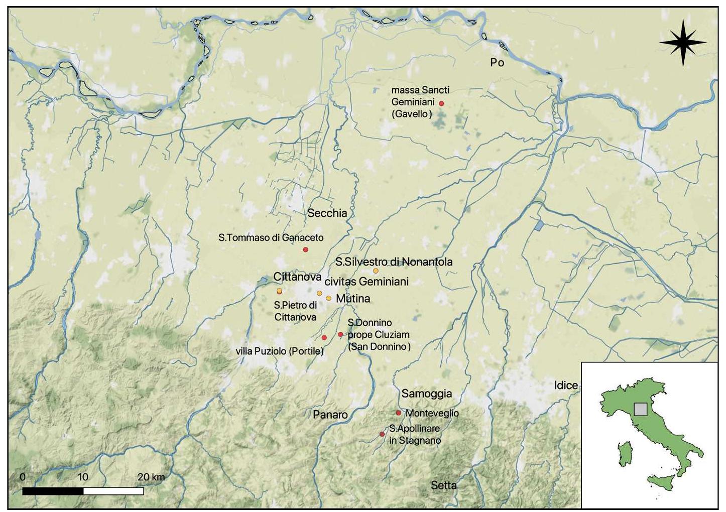 2. The lands and estates mentioned in Louis I’s diploma (822). 