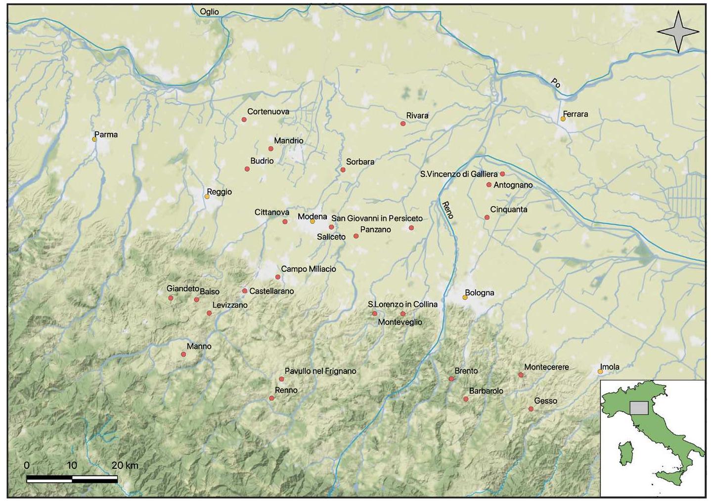 3. Places related to the placitum of Cinquanta and to the iudiciaria Mutinensis (c. 890-—c. 950) 