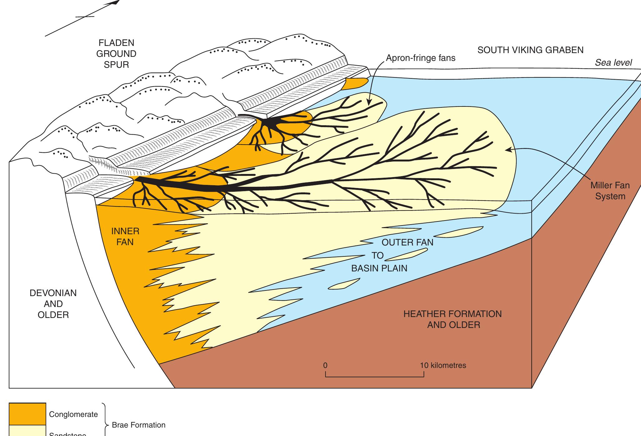 Schematic blockdiagram of the depositional setting of upper