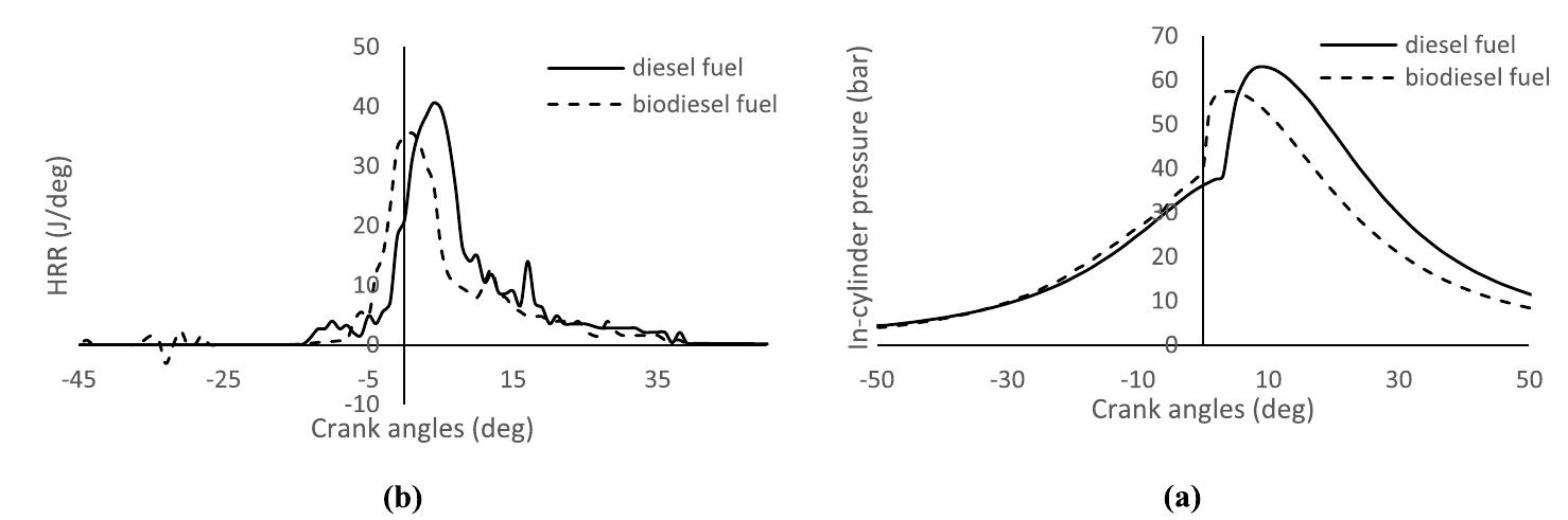 Comparison of diesel and biodiesel fuels in terms of a
