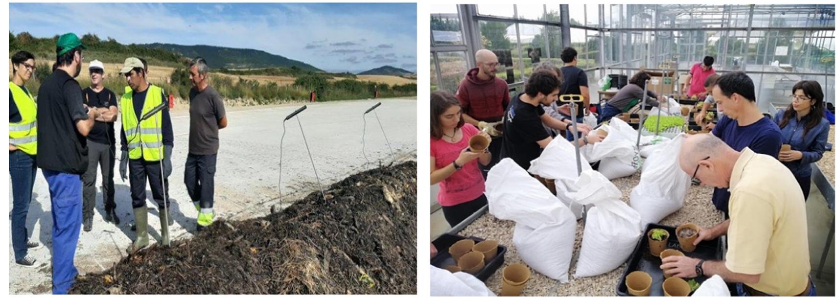 FIGURE 13.5 Technical training in composting facilities management and compost use performed at Josenea’s facilities. 
