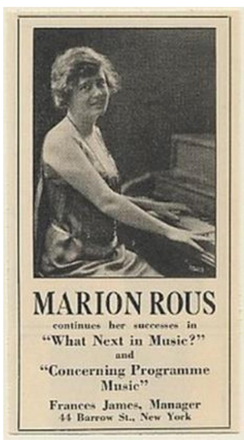 Figure 3.2: Advertisement for “What Next in Music?” and “Concerning Programme Music,” c. 1924. Collection of the author. 