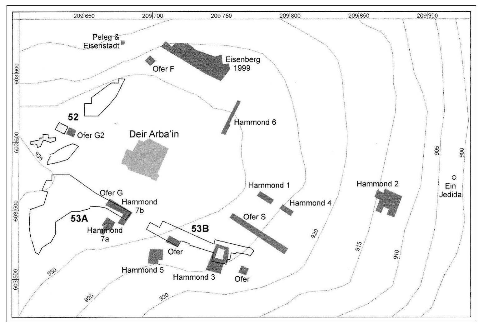 Fig. 1. Tell er-Ruméde/Tel Hevron and the excavations carried out there; EISENBERG/BEN-SHLOMO (ed.) 2017, fig. 1.5. 