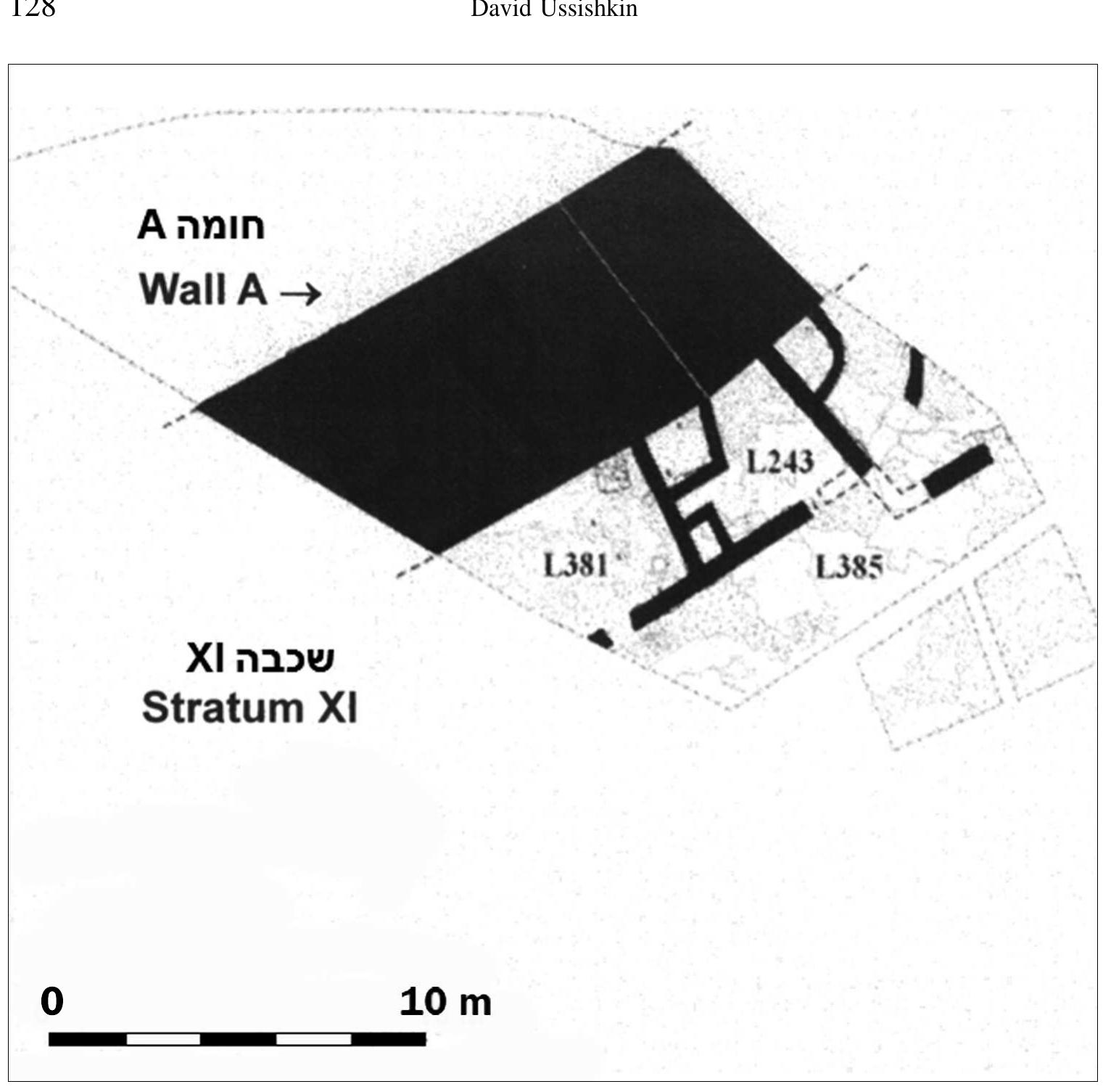 Fig. 2. The EB III city wall (Wall A) and domestic houses of Stratum XI beside it EISENBERG 2011, fig. 3. 