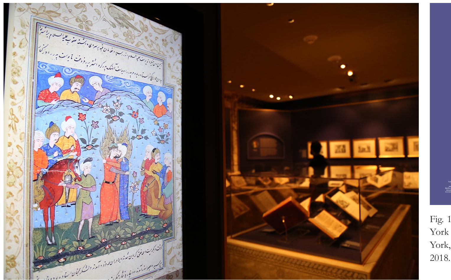 Fig. 11. Scenography, Shared Sacred Sites, NYPL, New York, 2018. Photograph © Manoél Pénicaud.  We again shared the curatorship with Karen Barkey, at that time a professor of sociology at Columbia University, without whom this project would never have been possible. See Shared Sacred Sites edited by Dionigi Albera, Karen Barkey and Manoél Pénicaud (New York: New York Public Library, City University of New York and Morgan Library & Museum, 2018). 