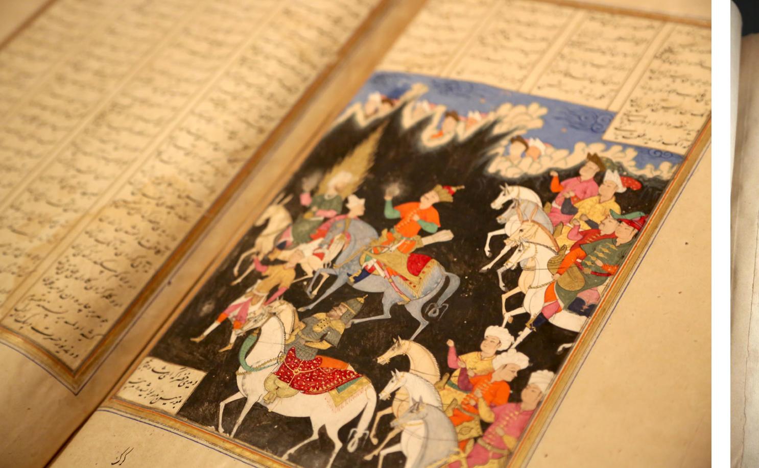 Fig. 25. Miniature of Iskandar (Alexander) and the Prophet Khizr in Tarjumah-i Sha hna mah (Book of Kings), 10th century, copied in Istanbul 1616-20, Shared Sacred Sites, The New York Public Library, Spencer Collection, 2018. 