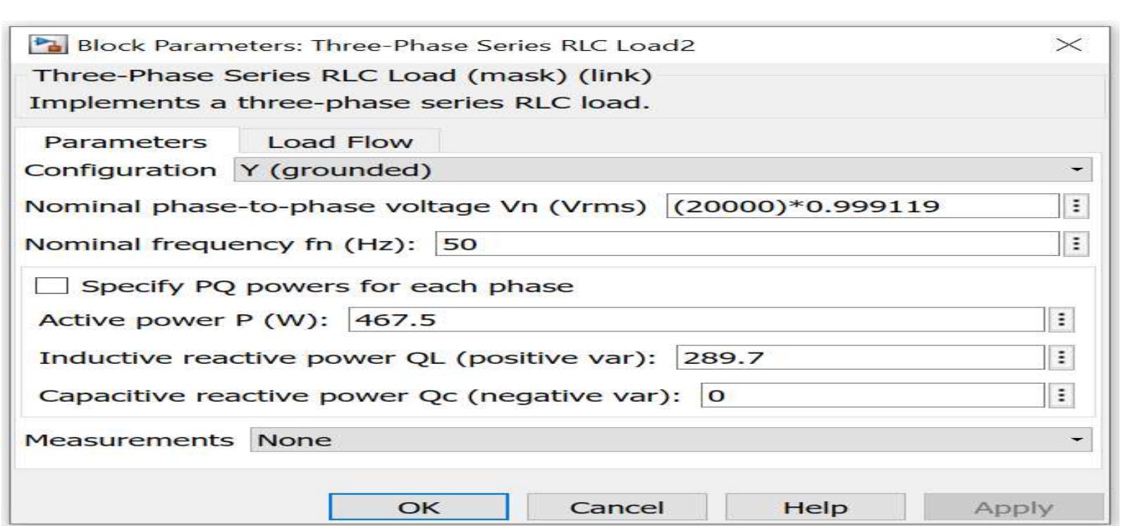6 loads-three phase series rlc load block