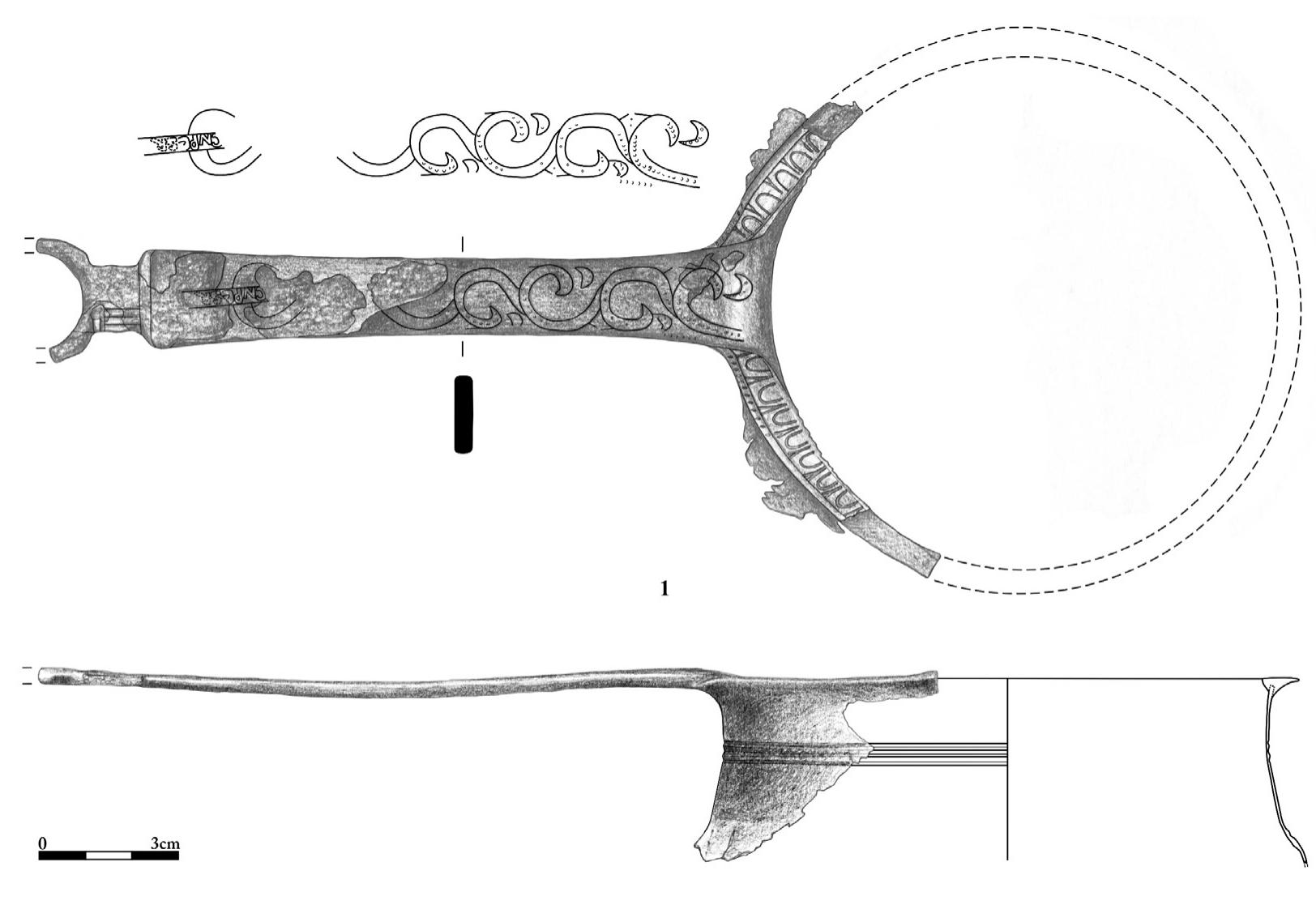 Fig. 11. Vas din bronz de la Ardeu (desen O. Bocaniciu si S. Mustata, dupa Mustata, Ferencz, Dima 2014). Fig. 11. Bronze vessel from Ardeu (drawing O. Bocaniciu and S. Mustata, after Mustata, Ferencz, Dima 2014).  a topic of interest for other researchers as well (Mustata Ferencz, Dima 2014; Mustata, Ferencz 2016, 18-20). 
