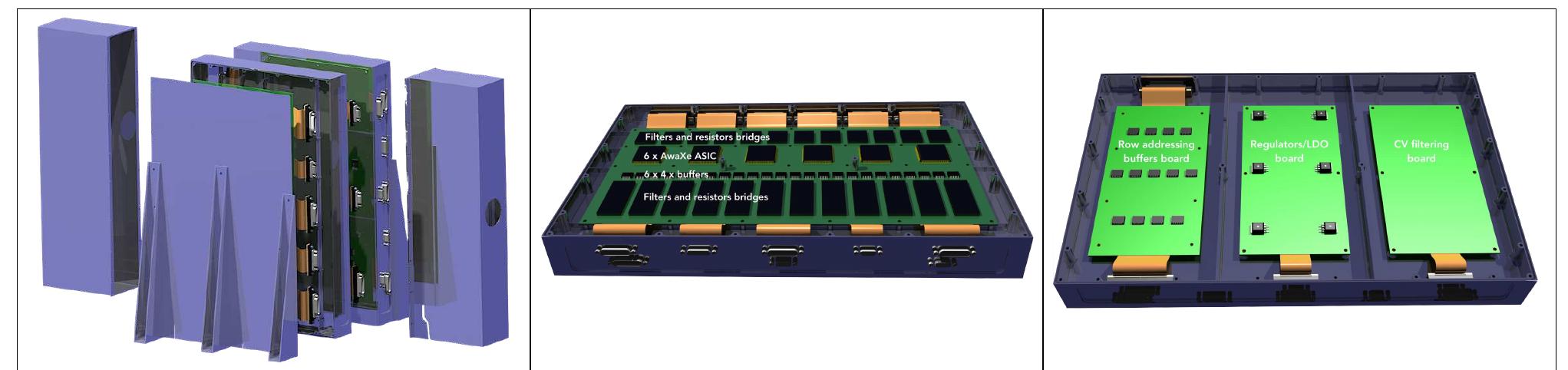 Exploded view of one wfee box with its main components