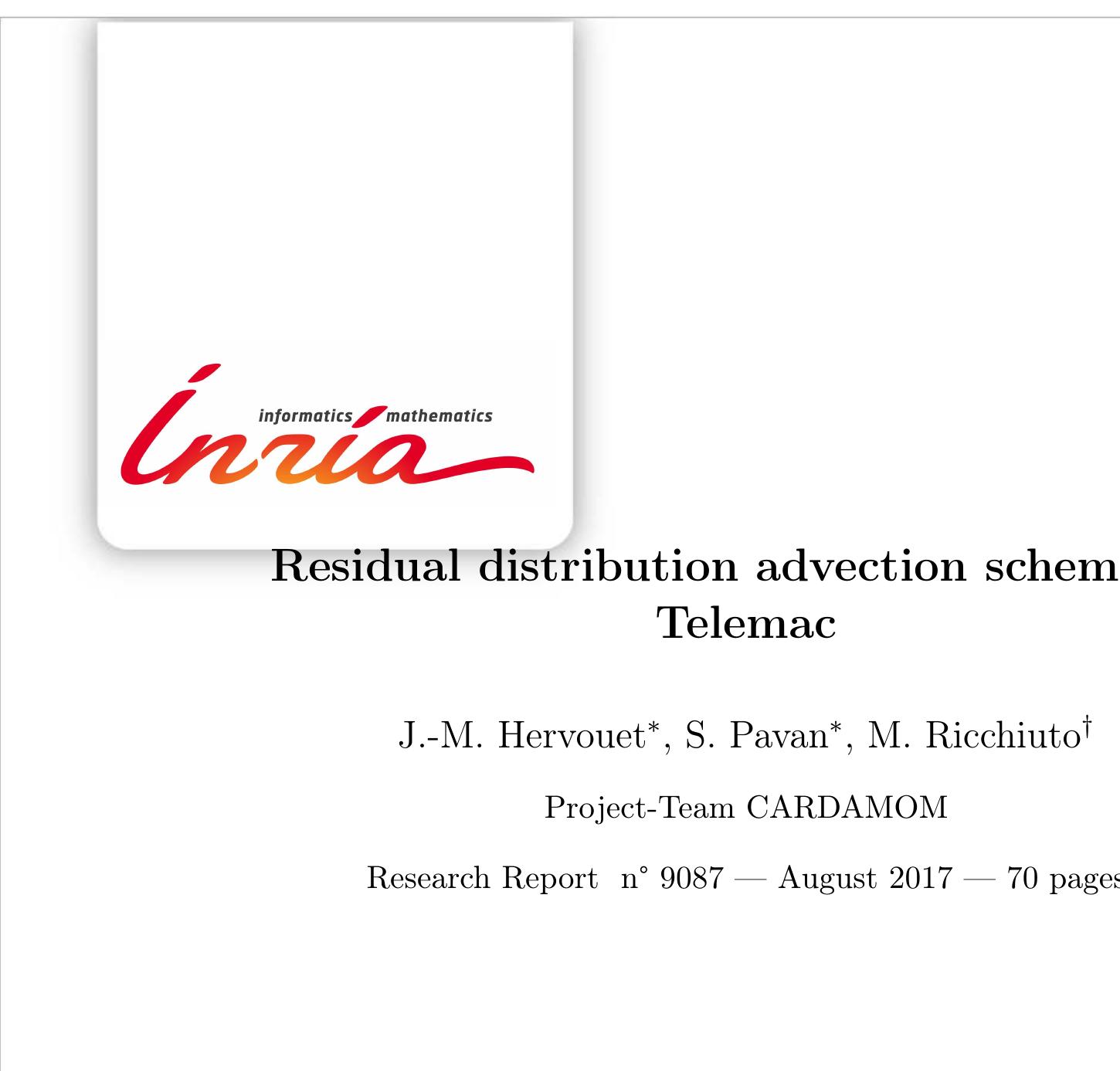(PDF) Residual distribution advection schemes in Telemac
