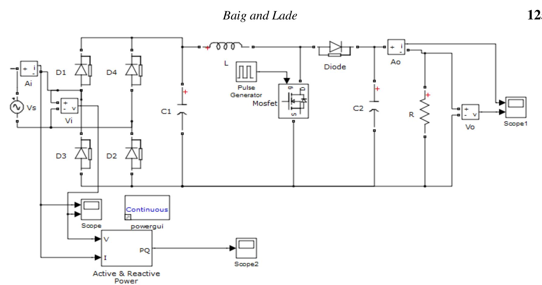 Schematic of rectifier + conventional boost converter.
