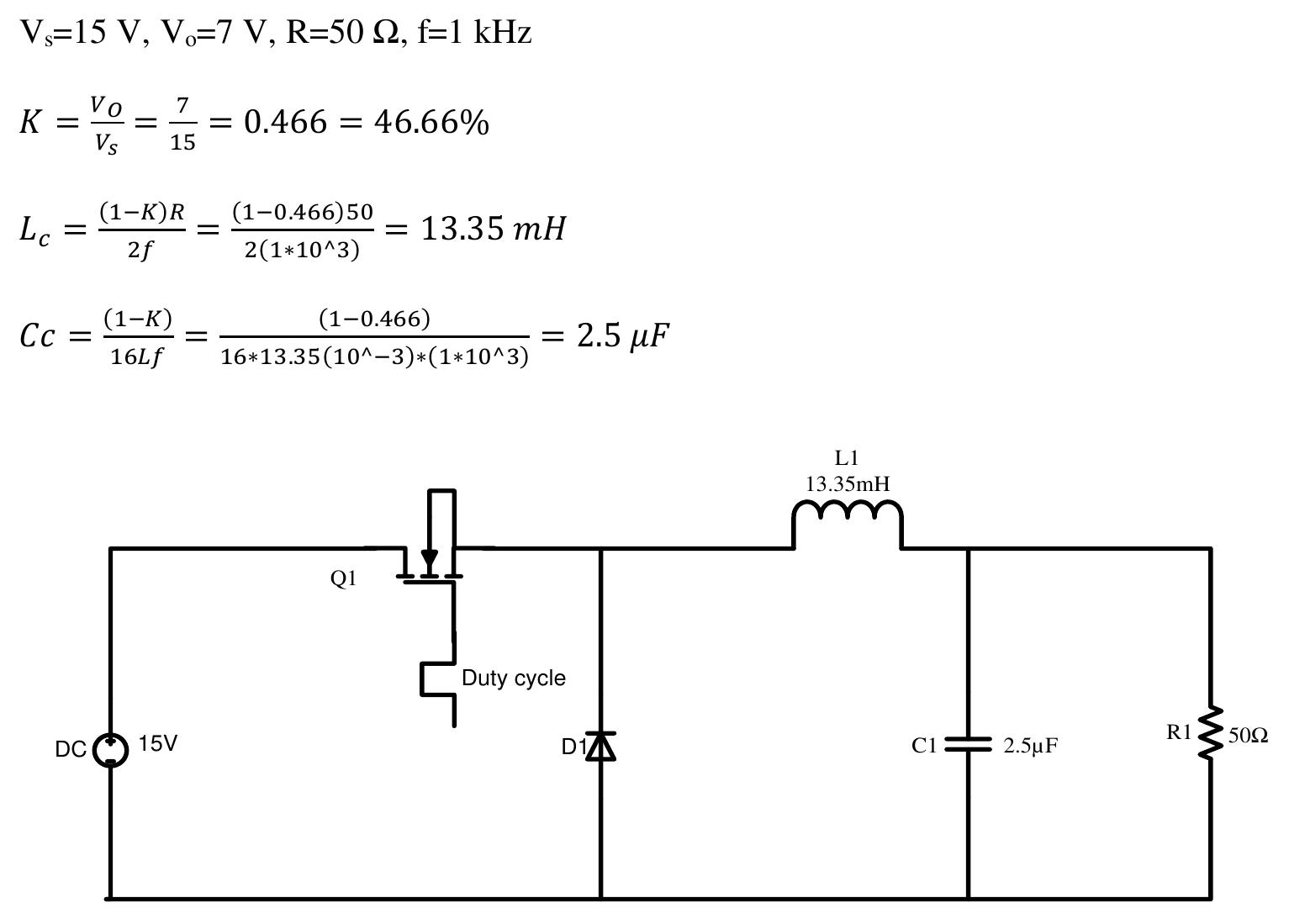 Circuit diagram of buck converter the dc-to-dc buck