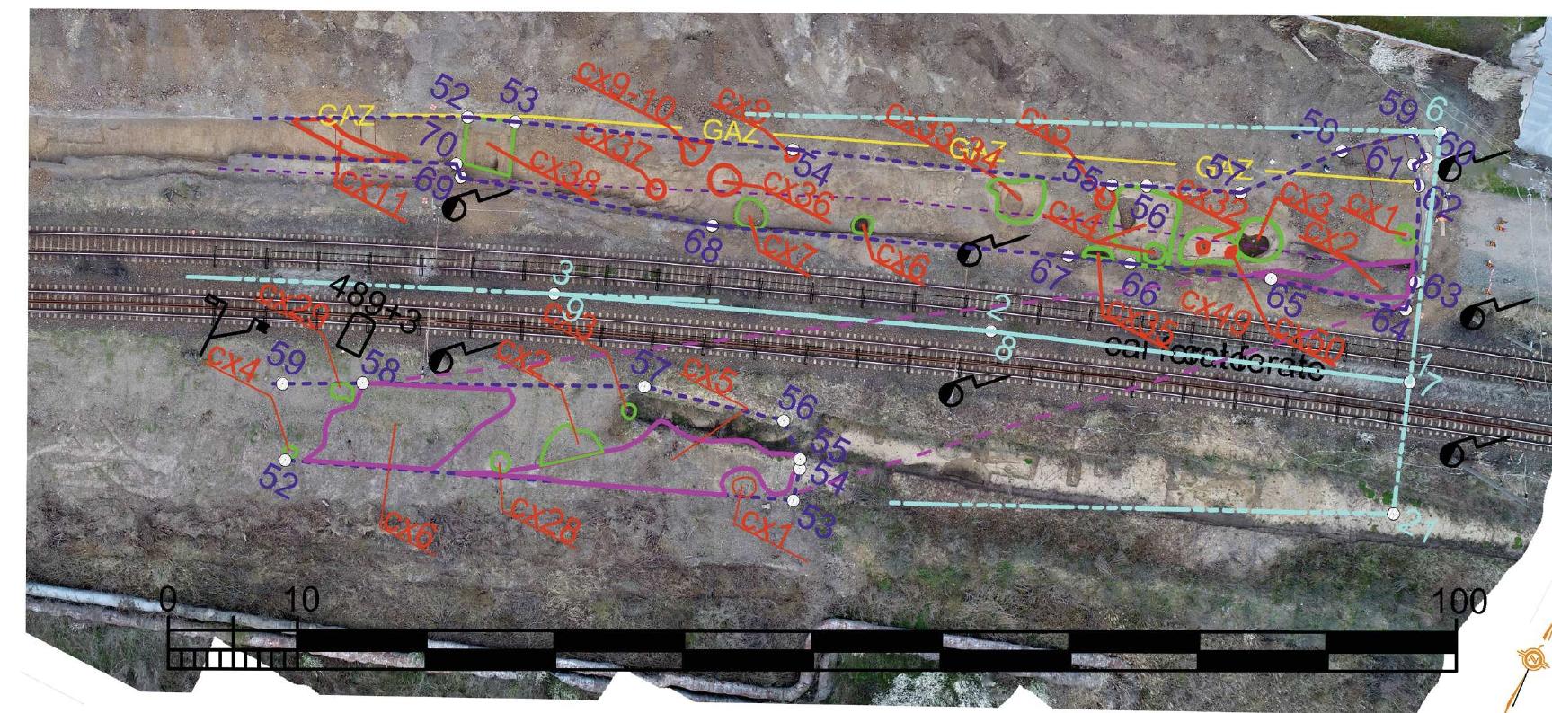 Plan 2 - Mintia-Gerhat. General plan with the identified features. 