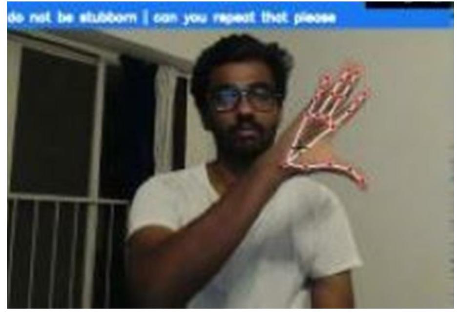 Figure 4 - Real Time Indian Sign Language Recognition using