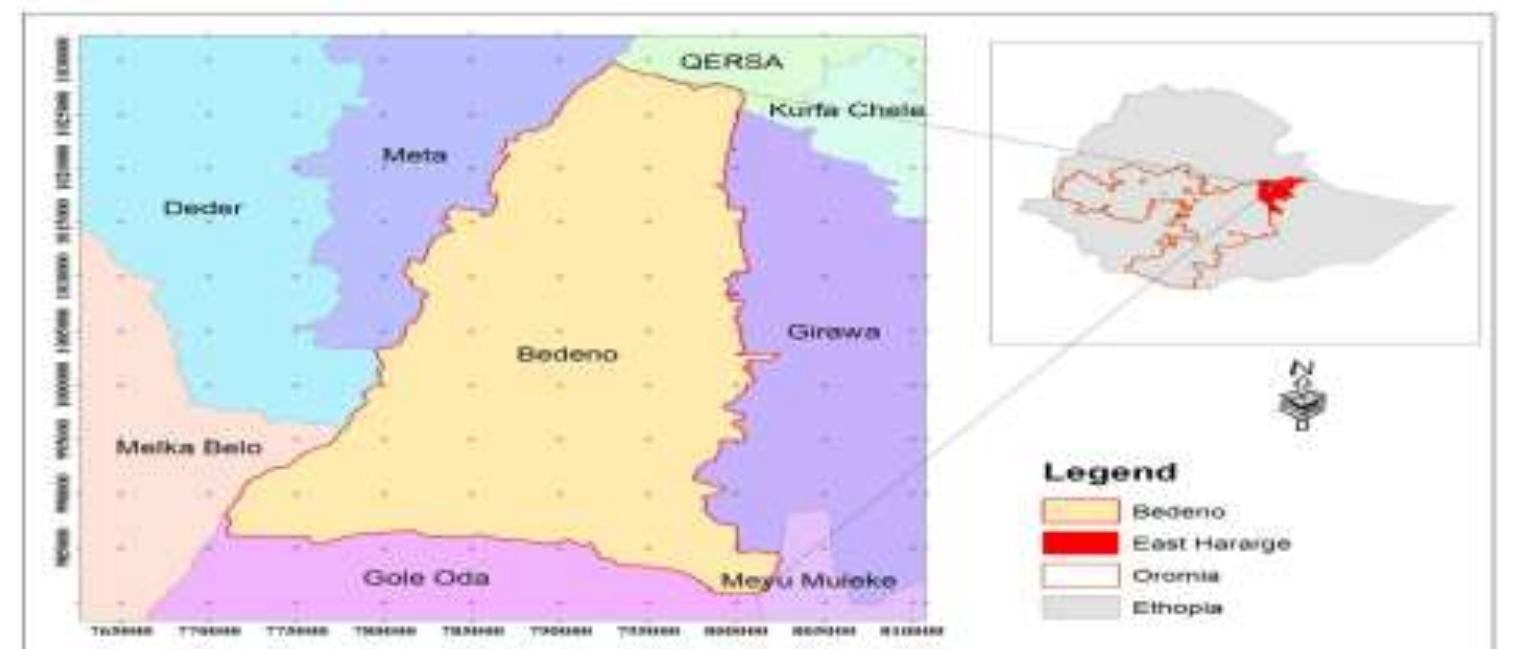 Hararge Map Figure 1 - from Distribution assessment and pathogenicity