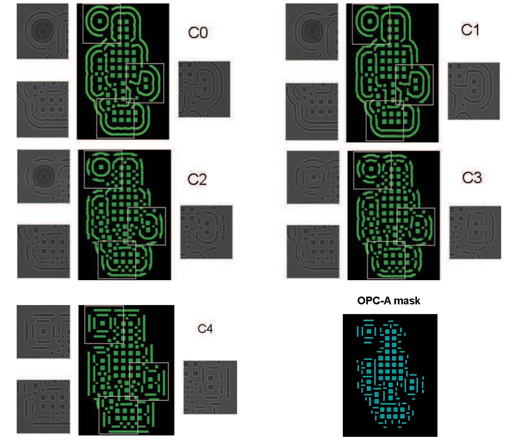 Computed ilt mask patterns and sem images for random logic