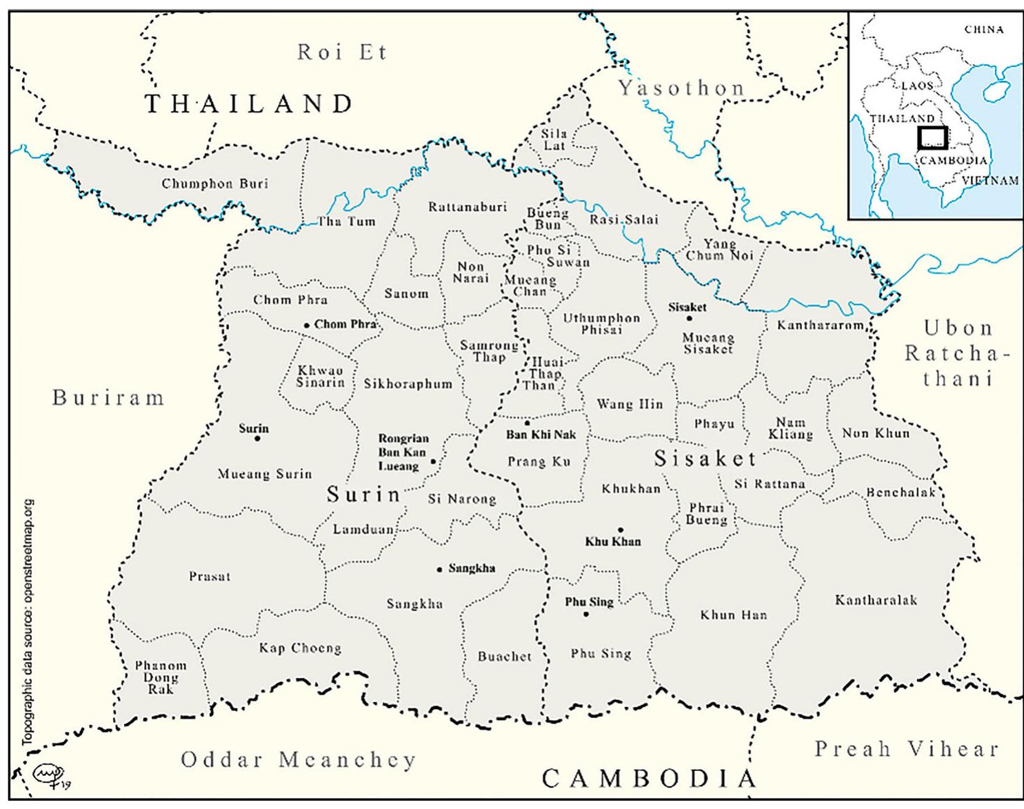 Kui Language Map Map 2. kui villages in the surin and sisaket provinces in